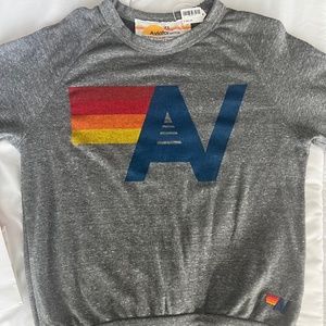NWT!! AVIATOR NATION XS Logo Crewneck light weight Heather Grey
